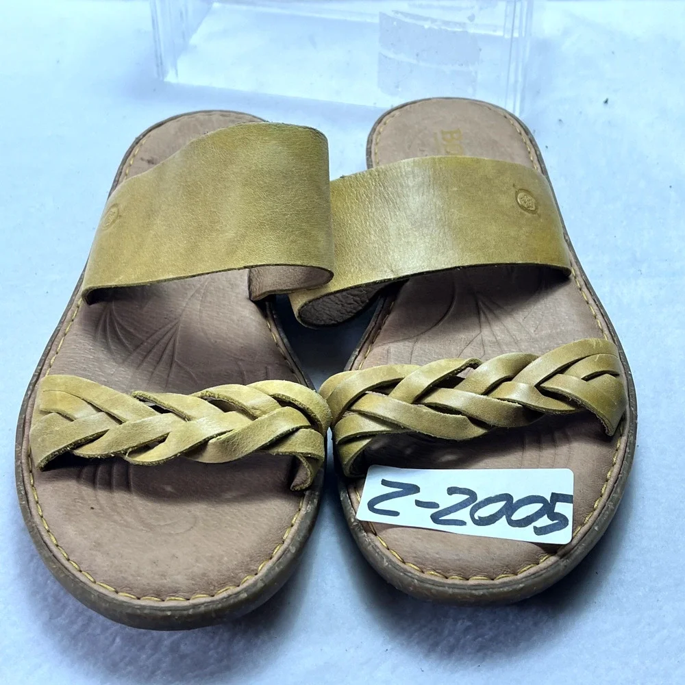 Born Shoes Sandals Women's Size 10 M Morena Yellow Sun Leather Slip on - Picture 12 of 12
